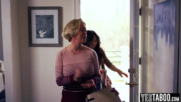Asian lesbian teen seduces her stepmoms big boobs mature bestie